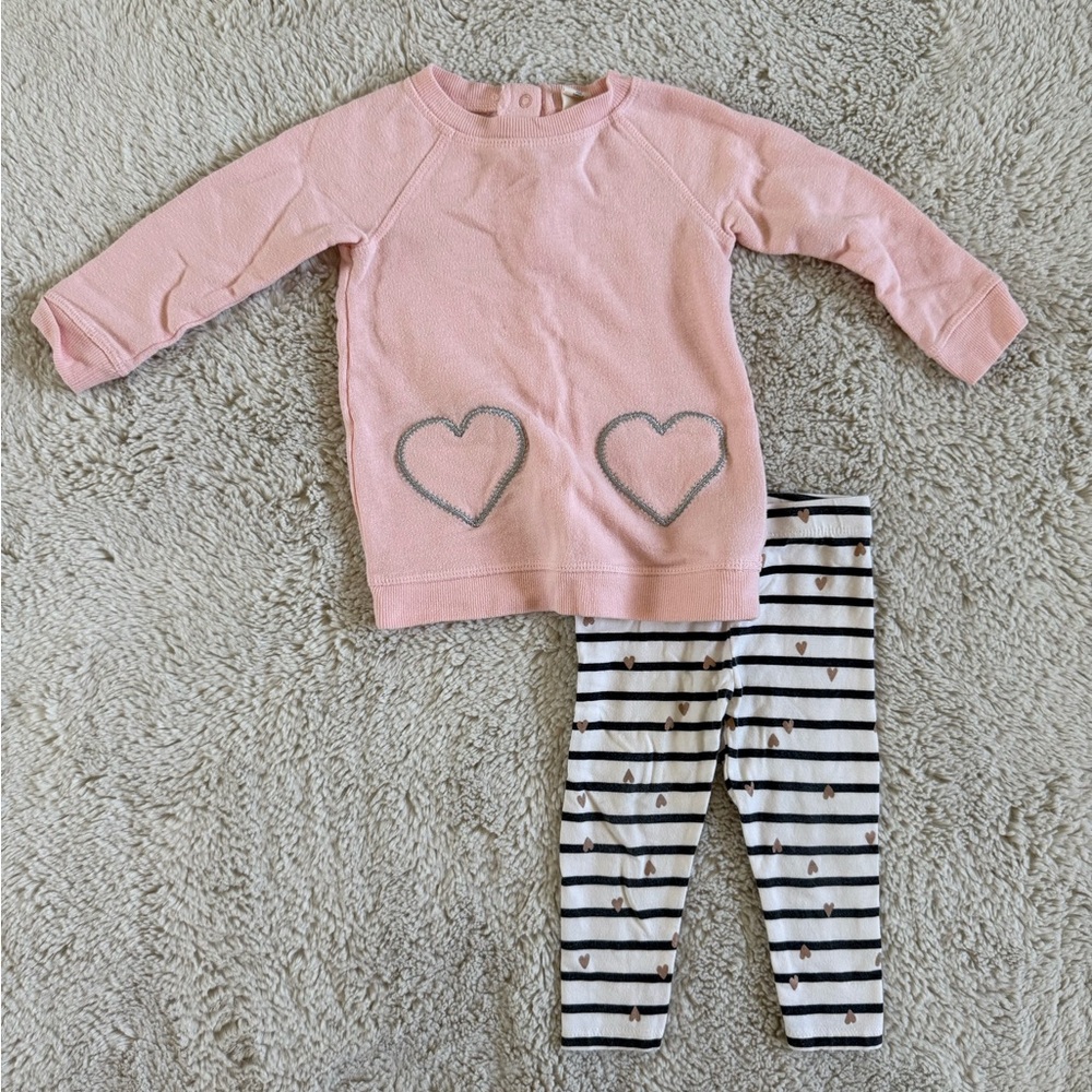 Tucker + Tate Pink Heart Set - 12 months